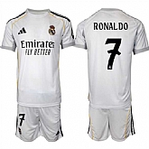 Men's Real Madrid #7 Ronaldo 25-26 White Home Soccer Jersey Suit,baseball caps,new era cap wholesale,wholesale hats