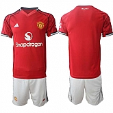 Men's Manchester United Blank 2025-26 Red Home Soccer Jersey Suit,baseball caps,new era cap wholesale,wholesale hats