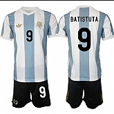 Men's Argentina #9 Gabriel Batistuta White Blue 2024-25 50th Anniversary Home Soccer Jersey Suit,baseball caps,new era cap wholesale,wholesale hats