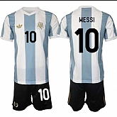 Men's Argentina #10 Lionel Messi White Blue 2024-25 50th Anniversary Home Soccer Jersey Suit,baseball caps,new era cap wholesale,wholesale hats