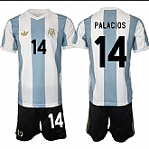 Men's Argentina #14 Palacos White Blue 2024-25 50th Anniversary Home Soccer Jersey Suit,baseball caps,new era cap wholesale,wholesale hats