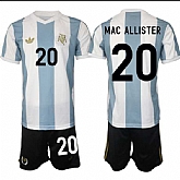 Men's Argentina #20 Alexis Mac Allister White Blue 2024-25 50th Anniversary Home Soccer Jersey Suit,baseball caps,new era cap wholesale,wholesale hats