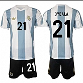Men's Argentina #21 Dybala White Blue 2024-25 50th Anniversary Home Soccer Jersey Suit,baseball caps,new era cap wholesale,wholesale hats