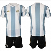Men's Argentina Blank White Blue 2024-25 Home Soccer Jersey Suit,baseball caps,new era cap wholesale,wholesale hats