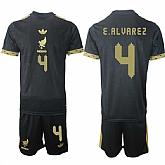 Men's Mexico #4 Edson Alvarez Black Gold 25-26 Soccer Jersey Suit,baseball caps,new era cap wholesale,wholesale hats