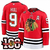 Men's Chicago Blackhawks #9 Bobby Hull Red 2025 Home 100th Anniversary Stitched Hockey Jersey Dzhi,baseball caps,new era cap wholesale,wholesale hats
