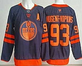 Men's Edmonton Oilers #93 Ryan Nugent Hopkins Navy Authentic Jersey,baseball caps,new era cap wholesale,wholesale hats