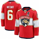 Men's Florida Panthers #6 Jaycob Megna Red Home 2025 Stanley Cup Champions Patch Stitched Jersey Dzhi,baseball caps,new era cap wholesale,wholesale hats