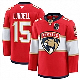 Men's Florida Panthers #15 Anton Lundell Red 2025 Stanley Cup Final Patch Stitched Hockey Jersey Dzhi,baseball caps,new era cap wholesale,wholesale hats
