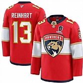 Men's Florida Panthers #13 Sam Reinhart Red Home 2025 Stanley Cup Champions Patch Stitched Hockey Jersey Dzhi,baseball caps,new era cap wholesale,wholesale hats