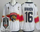 Men's Florida Panthers #16 Aleksander Barkov White 2025 Stanley Cup Champions Authentic Jersey,baseball caps,new era cap wholesale,wholesale hats