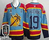 Men's Florida Panthers #19 Matthew Tkachuk Blue 2025 Stanley Cup Champions Authentic Jersey,baseball caps,new era cap wholesale,wholesale hats