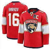Men's Florida Panthers #16 Aleksander Barkov Red 2025 Stanley Cup Final Patch Stitched Hockey Jersey Dzhi,baseball caps,new era cap wholesale,wholesale hats
