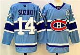 Men's Montreal Canadiens #14 Nick Suzuki Blue 2023-24 Reverse Retro Stitched Jersey,baseball caps,new era cap wholesale,wholesale hats
