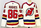 Men's New Jersey Devils #86 Jack Hughes White Red 2024-25 With A Patch Stitched Hockey Jersey,baseball caps,new era cap wholesale,wholesale hats