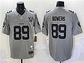 Men's Las Vegas Raiders #89 Brock Bowers Gray 2024 F.U.S.E With Nevada Silver Stat Patch And 65th Anniversary Patch Stitched Football Jersey,baseball caps,new era cap wholesale,wholesale hats