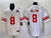 Men's New York Giants #8 Jevon Holland White 2025 With 100th Season Patch Vapor Untouchable Limited Stitched Jersey,baseball caps,new era cap wholesale,wholesale hats