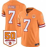 Men & Women & Youth Tampa Bay Buccaneers #7 Bucky Irving Orange 2025 F.U.S.E. 50th Anniversary Patch Vapor Untouchable Limited Stitched Jersey,baseball caps,new era cap wholesale,wholesale hats