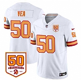 Men & Women & Youth Tampa Bay Buccaneers #50 Vita Vea White 2025 F.U.S.E. 50th Anniversary Patch Vapor Limited Stitched Jersey,baseball caps,new era cap wholesale,wholesale hats