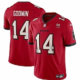 Men & Women & Youth Tampa Bay Buccaneers #14 Chris Godwin Red 2025 50th Season patch Vapor Untouchable Limited Stitched Jersey,baseball caps,new era cap wholesale,wholesale hats