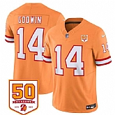 Men & Women & Youth Tampa Bay Buccaneers #14 Chris Godwin Orange 2025 F.U.S.E. 50th Anniversary Patch Vapor Untouchable Limited Stitched Jersey,baseball caps,new era cap wholesale,wholesale hats