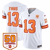 Men & Women & Youth Tampa Bay Buccaneers #13 Mike Evans White 2025 F.U.S.E. 50th Anniversary Patch Vapor Untouchable Limited Stitched Jersey,baseball caps,new era cap wholesale,wholesale hats