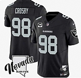 Men & Women & Youth Las Vegas Raiders #98 Maxx Crosby Black 2024 F.U.S.E With Nevada Silver Stat Patch And 3-Star C Patch Stitched Jersey,baseball caps,new era cap wholesale,wholesale hats