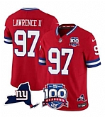 Men'sNew York Giants #97 Dexter Lawrence II Red 2025 F.U.S.E. 100th Season & State Patch Vapor Limited Stitched Jersey,baseball caps,new era cap wholesale,wholesale hats