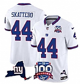 Men's New York Giants #44 Cam Skattebo White 2025 Draft F.U.S.E. 100th Season & State Patch Vapor Limited Stitched Jersey,baseball caps,new era cap wholesale,wholesale hats