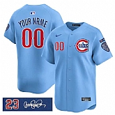 Men's Chicago Cubs Active Player Custom Blue Ryne Sandberg Tribute Vapor Limited V3 Stitched Baseball Jersey,baseball caps,new era cap wholesale,wholesale hats
