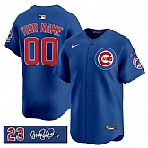Men's Chicago Cubs Active Player Custom Royal Ryne Sandberg Tribute Vapor Limited V3 Stitched Baseball Jersey,baseball caps,new era cap wholesale,wholesale hats