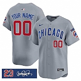 Men's Chicago Cubs Active Player Custom Gray Ryne Sandberg Tribute Vapor Limited V3 Stitched Baseball Jersey,baseball caps,new era cap wholesale,wholesale hats