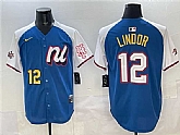 Men's National League #12 Francisco Lindor Blue Alternate 2025 All-Star Edition Limited Stitched Jersey,baseball caps,new era cap wholesale,wholesale hats