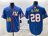 Men's National League #28 Matt Olson Blue 2025 All-Star Edition Limited Stitched Jersey,baseball caps,new era cap wholesale,wholesale hats
