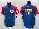 Men's National League Pittsburgh Pirates Team Big Logo Blue Red Alternate 2025 All-Star Edition Limited Stitched Jersey,baseball caps,new era cap wholesale,wholesale hats