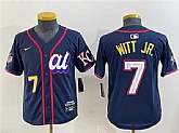 Youth American League #7 Bobby Witt Jr. Navy 2025 All-Star Edition Limited Stitched Jersey,baseball caps,new era cap wholesale,wholesale hats