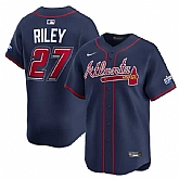 Men's Atlanta Braves #27 Austin Riley Navy 2025 Speedway Classic Alternate Limited Stitched Jersey Dzhi,baseball caps,new era cap wholesale,wholesale hats