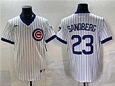 Men's Chicago Cubs #23 Ryne Sandberg White Throwback Stitched Jersey,baseball caps,new era cap wholesale,wholesale hats