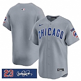 Men's Chicago Cubs Blank Gray 'Ryne Sandberg Tribute' Vapor Limited V3 Stitched Jersey Dzhi,baseball caps,new era cap wholesale,wholesale hats