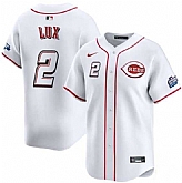 Men's Cincinnati Reds #2 Gavin Lux White 2025 Speedway Classic Home Limited Stitched Jersey Dzhi,baseball caps,new era cap wholesale,wholesale hats