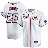Men's Cincinnati Reds #26 Chase Burns White 2025 Speedway Classic Home Limited Stitched Jersey Dzhi,baseball caps,new era cap wholesale,wholesale hats
