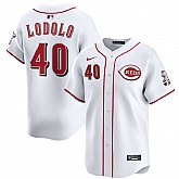 Men's Cincinnati Reds #40 Nick Lodolo White Home Limited Stitched Jersey Dzhi,baseball caps,new era cap wholesale,wholesale hats