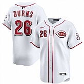 Men's Cincinnati Reds #26 Chase Burns White Home Limited Stitched Jersey Dzhi,baseball caps,new era cap wholesale,wholesale hats