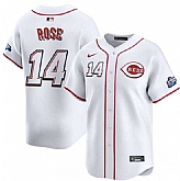 Men's Cincinnati Reds #14 Pete Rose White 2025 Speedway Classic Home Limited Stitched Jersey Dzhi,baseball caps,new era cap wholesale,wholesale hats