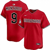 Men's Cleveland Guardians #9 Kyle Manzardo Red Alternate Limited Stitched Jersey Dzhi,baseball caps,new era cap wholesale,wholesale hats