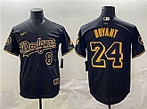 Men's Los Angeles Dodgers Front #8 Back #24 Kobe Bryant Black With KB Patch Stitched Jersey,baseball caps,new era cap wholesale,wholesale hats
