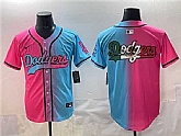 Men's Los Angeles Dodgers Team Big Logo Pink Blue Limited Stitched Jersey,baseball caps,new era cap wholesale,wholesale hats