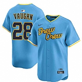 Men's Milwaukee Brewers #28 Andrew Vaughn Powder Blue City Connect Limited Stitched Jersey Dzhi,baseball caps,new era cap wholesale,wholesale hats