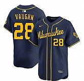 Men's Milwaukee Brewers #28 Andrew Vaughn Navy Alternate Limited Stitched Jersey Dzhi,baseball caps,new era cap wholesale,wholesale hats