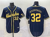 Men's Milwaukee Brewers #32 Jacob Misiorowski Navy 2025 With Patch Stitched Jersey,baseball caps,new era cap wholesale,wholesale hats